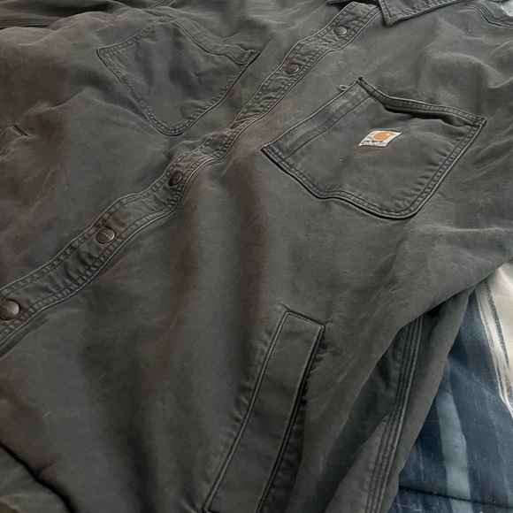 Retro Oversized Carhartt Canvas Jacket Fleece-Lined in black/gray - Picture 8 of 9